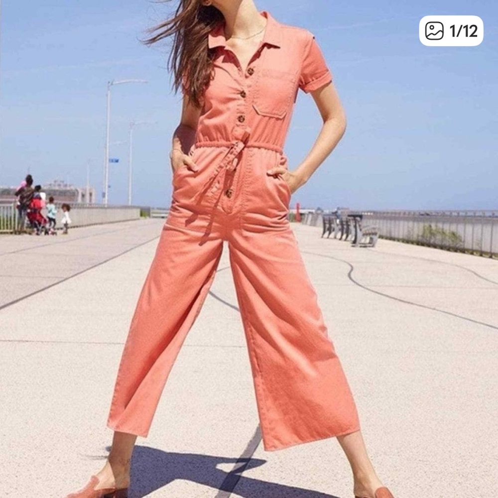 Madewell wide-leg pink utility jumspuit